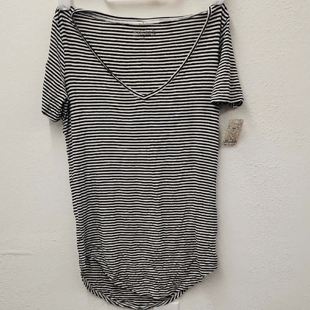 Black and White Striped Top